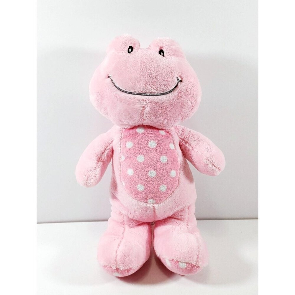 Gitzy Plush Pink White Dots Frog Toy Infant Baby Rattle Stuffed Animal 1…